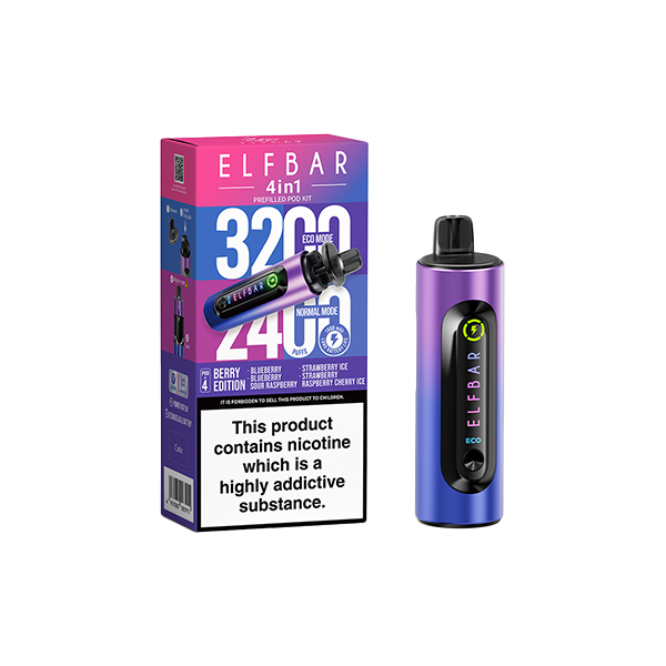 20mg Elf Bar 4 in 1 Pod Vape Kit - 3200 Puffs