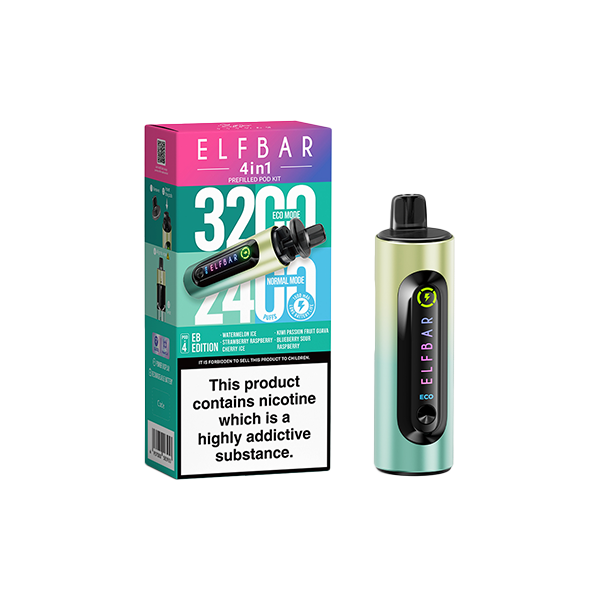 20mg Elf Bar 4 in 1 Pod Vape Kit - 3200 Puffs