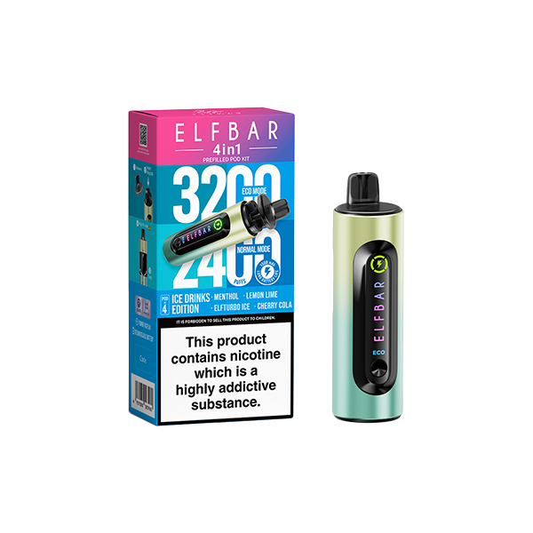 20mg Elf Bar 4 in 1 Pod Vape Kit - 3200 Puffs