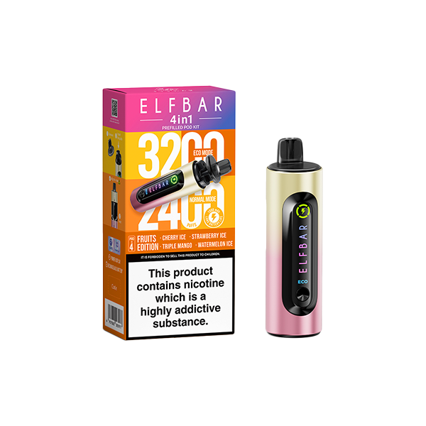 20mg Elf Bar 4 in 1 Pod Vape Kit - 3200 Puffs