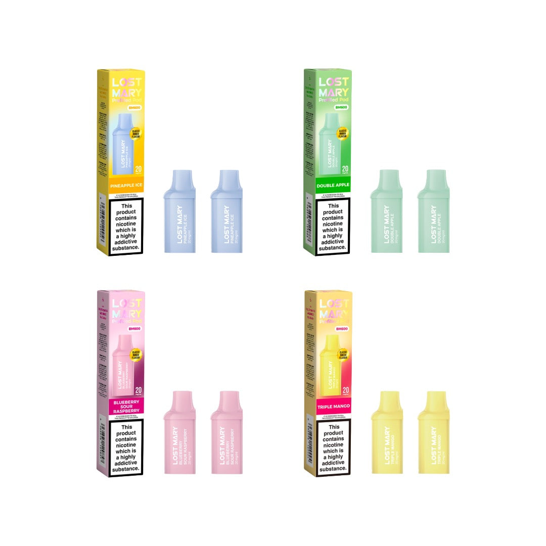 20mg Lost Mary BM600 Prefilled Replacement Pods 1200 Puffs
