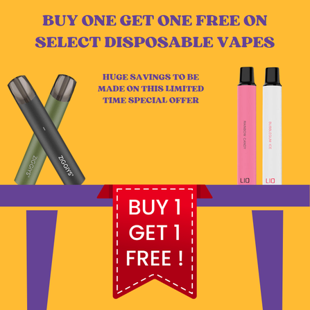 Buy one get one free on select disposable vapes