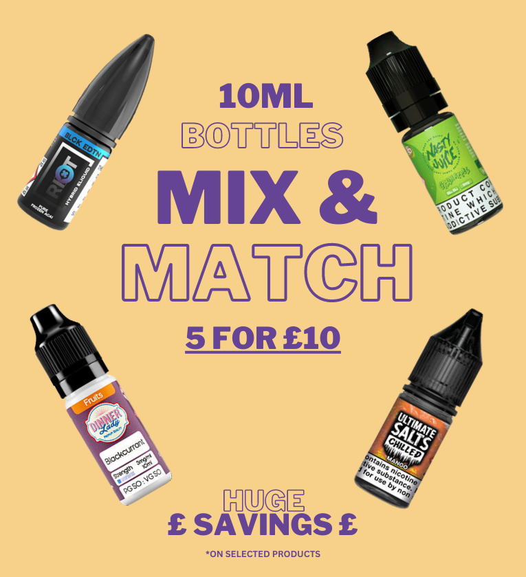 5 for £10 mix & match e-liquids