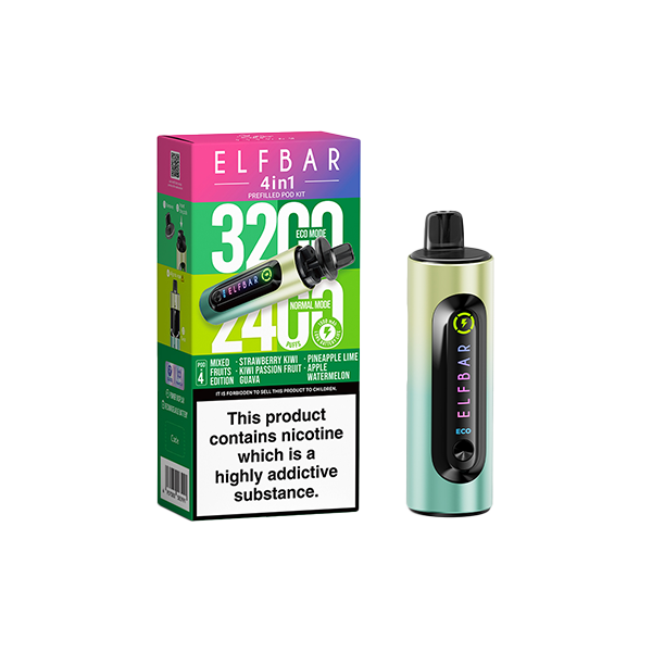 20mg Elf Bar 4 in 1 Pod Vape Kit - 3200 Puffs