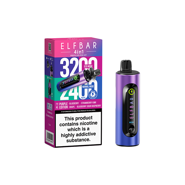 20mg Elf Bar 4 in 1 Pod Vape Kit - 3200 Puffs