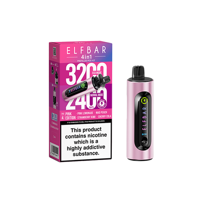 20mg Elf Bar 4 in 1 Pod Vape Kit - 3200 Puffs