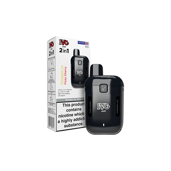 Kit de vapeo desechable recargable 2 en 1 con cápsula VG Air de 20 mg - 1200 bocanadas