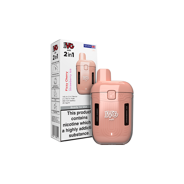 Kit de vapeo desechable recargable 2 en 1 con cápsula VG Air de 20 mg - 1200 bocanadas