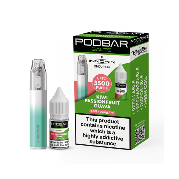 20mg Podbar Salts by Kingston x Innokin Endura S1 Disposable Vape 3500 Puffs - Sweet Geez Vapes