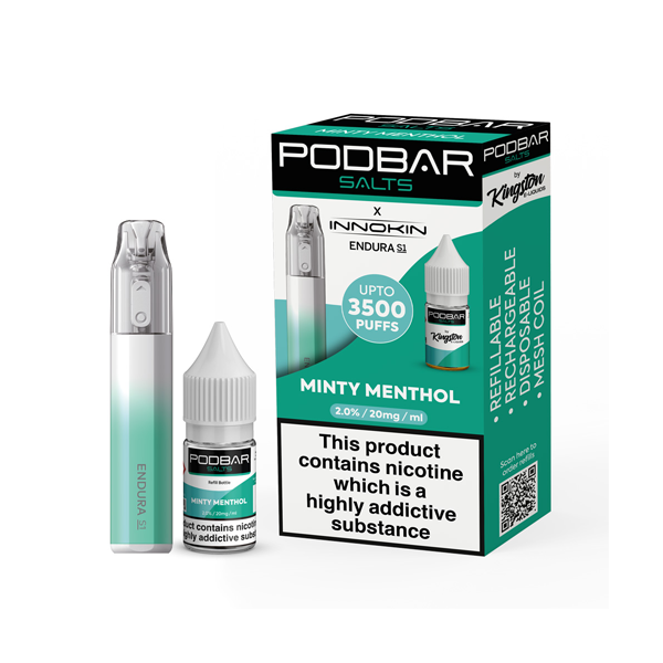 20mg Podbar Salts by Kingston x Innokin Endura S1 Disposable Vape 3500 Puffs - Sweet Geez Vapes