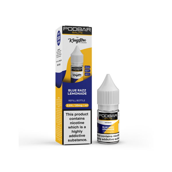 20 mg de sels Podbar par Kingston Recharge de 10 ml de sels de nicotine (60VG/40PG)