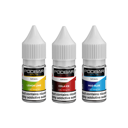 20 mg de sels Podbar par Kingston Recharge de 10 ml de sels de nicotine (60VG/40PG)