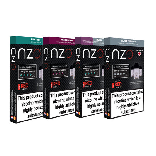 NZO Salt Pre-Filled Cartridges with Red Liquids Nic Salt | 20mg (50VG/50PG) | 3-pack - Sweet Geez Vapes