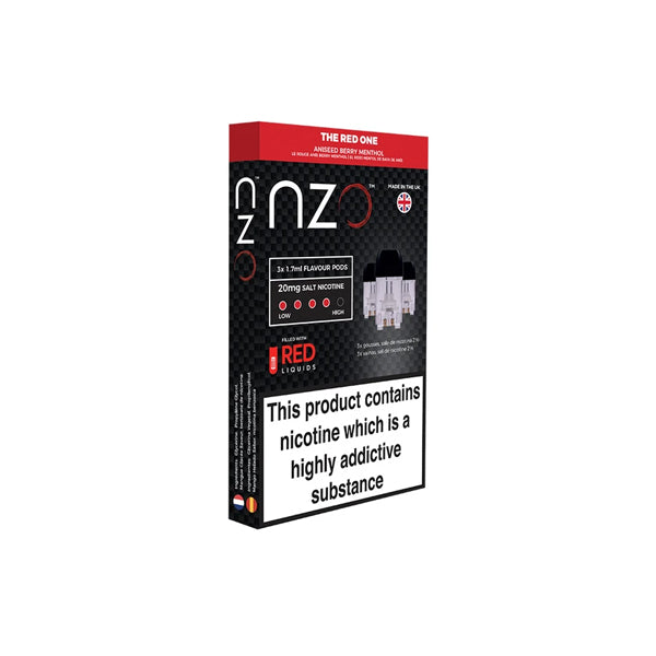NZO Salt Cartridges with Red Liquids Nic Salt | 20mg (50VG/50PG) | 3-pack - Sweet Geez Vapes