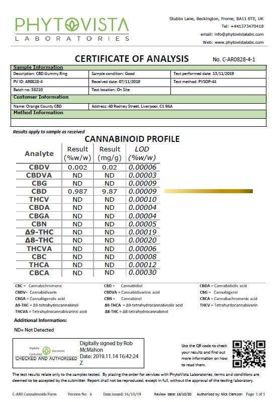 Gusanos gomosos de 200 mg de CBD del Condado de Orange - Bolsa de agarre