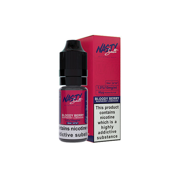 Líquido electrónico con sales de nicotina Nasty Salts de 10 mg y 10 ml (50 VG/50 PG)