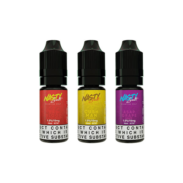 Líquido electrónico con sales de nicotina Nasty Salts de 10 mg y 10 ml (50 VG/50 PG)