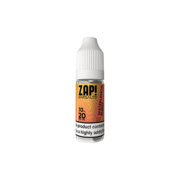 20mg ZAP! Bar Salts Nic Salt - 10ml (50VG/50PG) - Shop Now at  Sweet Geez Vapes