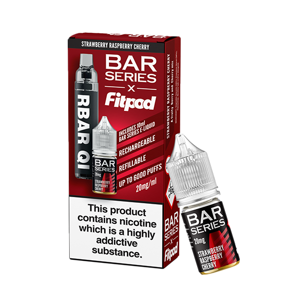 20mg Bar Series x Fitpod RBAR QI Refillable Disposable Vape & 10ml Nic Salt - 6000 Puffs - Sweet Geez Vapes