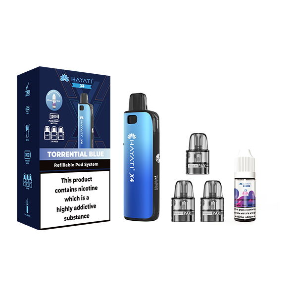 Hayati X4 Refillable Pod Vape Kit  Includes 1X Nic Salts 20mg + 3x Refillable Pods - Sweet Geez Vapes