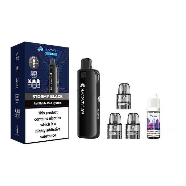 Hayati X4 Refillable Pod Vape Kit  Includes 1X Nic Salts 20mg + 3x Refillable Pods - Sweet Geez Vapes