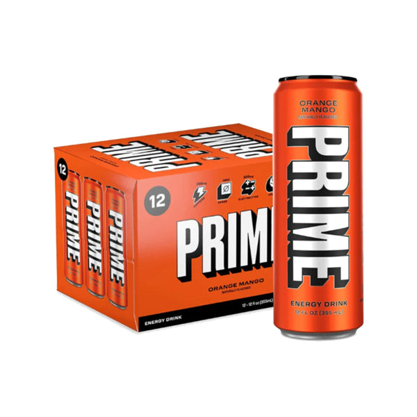 PRIME Energy USA Orange Mango Drink Can 355ml - Sweet Geez Vapes