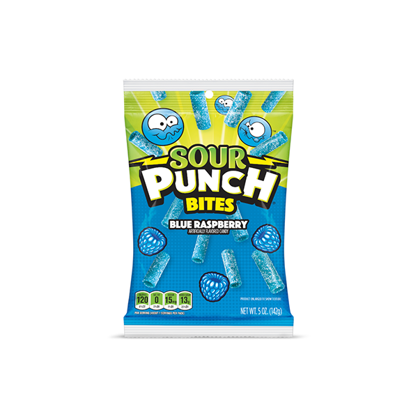 USA Sour Punch Bites Blue Raspberry Share Bag - 142g - Sweet Geez Vapes