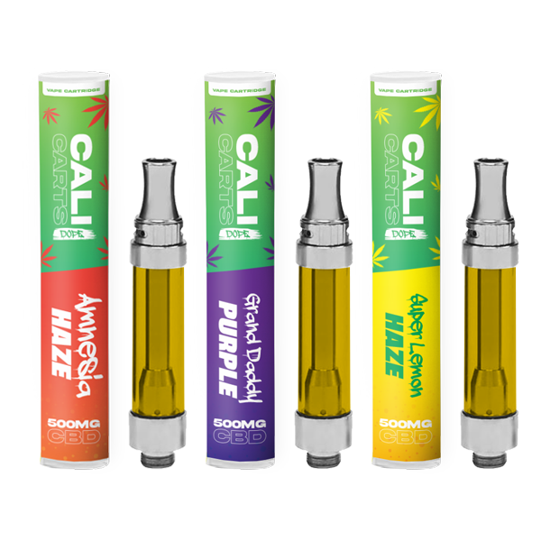 CALI CARTS DOPE 500mg CBD Vape Cartridges - Terpene Flavoured - Sweet Geez Vapes