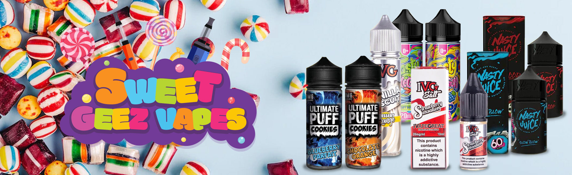 A collection E-liquid that Sweet Geez Vapes sells online