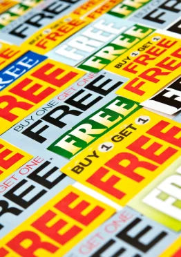 Buy 1 get 1 free signs