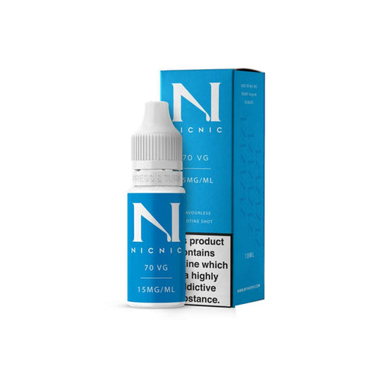 15mg Nic Nic Flavourless Nicotine Shot 10ml 70VG - Sweet Geez Vapes