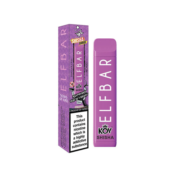 20mg Elf Bar Kov Shisha Range NC600 Disposable Vape Pod 600 Puffs - Sweet Geez Vapes