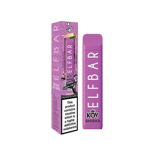 20mg Elf Bar Kov Shisha Range NC600 Disposable Vape Pod 600 Puffs - Sweet Geez Vapes