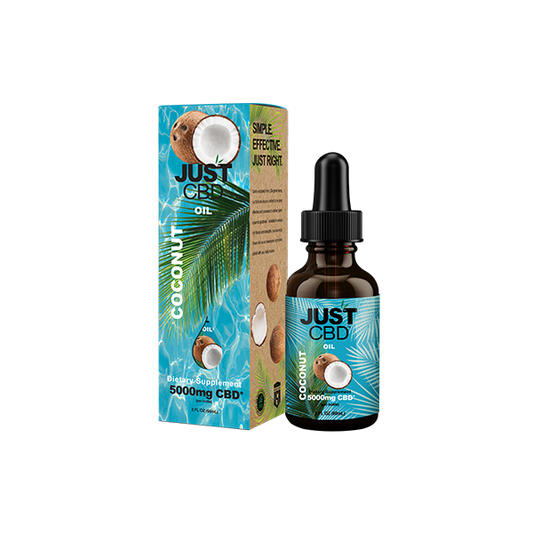 Just CBD 5000mg Coconut Oil Tincture - 30ml - Shop Now at  Sweet Geez Vapes