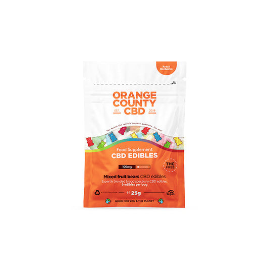 Orange County CBD 100mg Mini CBD Gummy Bears - 6 Pieces - Sweet Geez Vapes