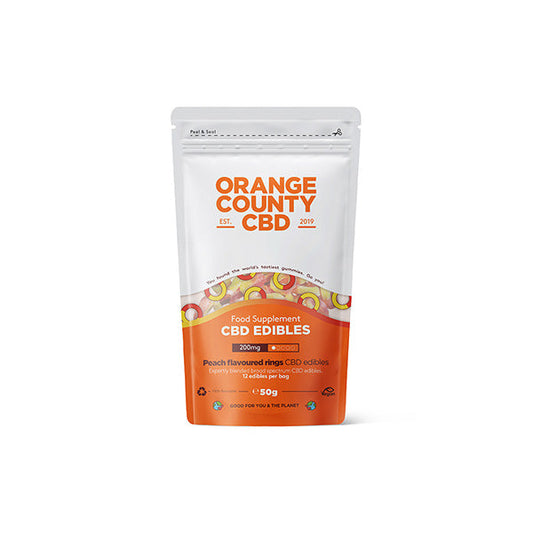 Orange County CBD 200mg CBD Fizzy Gummy Peach Rings - Grab Bag - Shop Now at  Sweet Geez Vapes