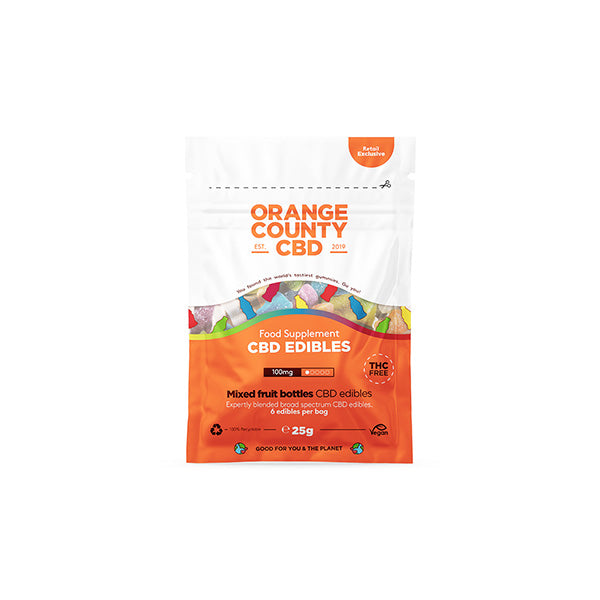 Botellas de frutas gomosas de CBD de 100 mg de CBD del Condado de Orange - Mini bolsa de mano