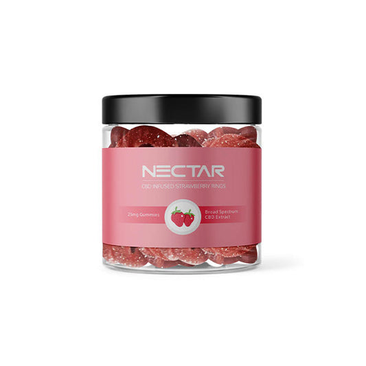 Nectar 500mg Broad Spectrum CBD Strawberry Rings Gummies - 20 Pieces - Shop Now at  Sweet Geez Vapes