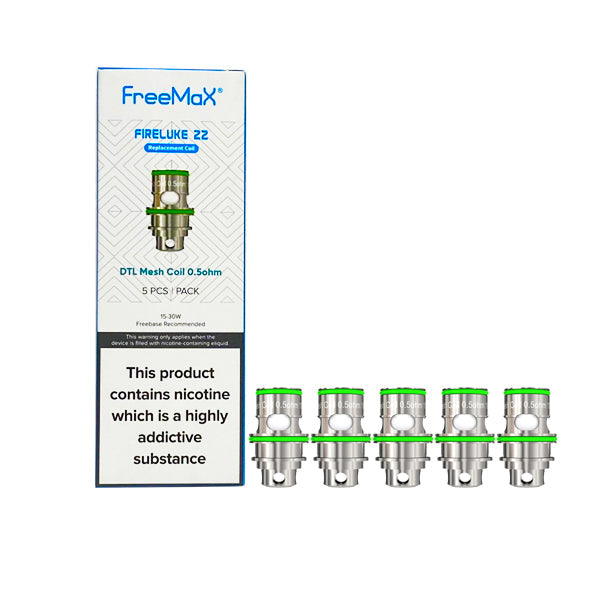 FreeMax Fireluke 22 Replacement Mesh Coils | MTL 1.5Ω / DTL 0.5Ω | 5-pack - Sweet Geez Vapes