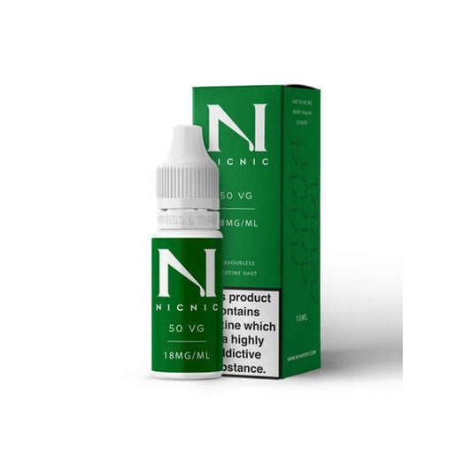 Nic Nic Flavourless Nicotine Shot 10ml E-liquid | 18mg | 50VG - Sweet Geez Vapes