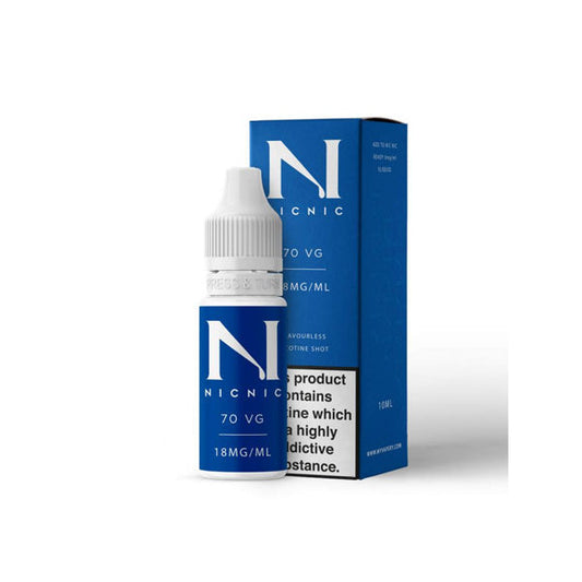 Nic Nic Flavourless Nicotine Shot 10ml E-liquid 18mg 70VG - Sweet Geez Vapes
